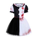 Baisaus klouno &bdquo;Terrifier&ldquo; kostiumas moterims su krauju apta&scaron;kytu tiulio sijonu Helovino ir Cosplay renginiams XXL white