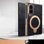 Samsung Galaxy Z Fold8 Fold 8 Wide Ultra natūralios odos atverčiamas dėklas Retro aliejaus va&scaron;ko prabangus karvės odos stovas Telefono dangtelis Fold8 Galaxy Z Fold8 juoda