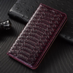 Python natūralios odos atverčiamas dėklas Samsung Galaxy A01 A11 A21 A31 A41 A51 A71 A07 A17 4G 5G telefonams Piniginės Dėklai A01 violetinė