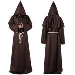 Vienuolio drabužiai Senovės kostiumas Viduramžių vienuolio chalatas Būrėjo drabužiai Kunigo drabužiai Helovino Cosplay kostiumas XL black
