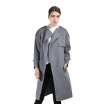 Rankų darbo ilgas žieminis ka&scaron;myro paltas Moteri&scaron;ka vilnonė striukė, vir&scaron;utinis drabužis Trench Overcoat