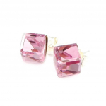 Les Tr&eacute;sors De Lily [C4983] - BO Argent 'Cubes de Cristal' Rose 6 mm