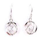 Les Tr&eacute;sors De Lily [F6175] - Boucles Argent 'Alchimie' Blanc balta