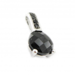 Les Tr&eacute;sors De Lily [I1167] - Pendentif Argent 'Romy' noir argent&eacute; (rhodi&eacute;) - 12x7 mm juoda