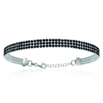 Les Tr&eacute;sors De Lily [L0713] - Bracelet Argent 'Sissi' noir (cristal) - 5 mm