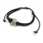 Les Tr&eacute;sors De Lily [N7012] - Bracelet fantaisie 'Rosa Romantica' noir argent&eacute;