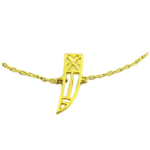 7bis [Q6029] - Bracelet artisanal 'Boho' dor&eacute; (dent) - 15x4 mm auksas