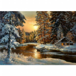 Pilnas 5D &bdquo;pasidaryk pats&ldquo; deimantinis pie&scaron;imas sniego ir upės siuvinėjimu kryželiu namų dekoravimui rankų darbo dovana 25x30cm