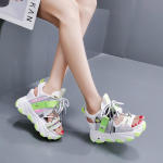 Laisvalaikis Moteri&scaron;ka Platforma Stambūs sandalai Mi&scaron;rios spalvos Batai Suvarstomi Punk sandalai Moteri&scaron;ki atviri paplūdimio laisvalaikio batai Moteris 38 žalia