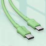 KEYSION Skysto silikono 8 mm USB C į USB tipo C kabelis 60 W PD greito įkrovimo laidas USB-C įkrovimo laidas įkrovikliui, skirtas Xiaomi Samsung Huawei Macbook iPad 1m žalia
