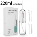 350 ml / 220 ml belaidis burnos drėkintuvas, ne&scaron;iojamas vandens dantų siūlas, USB įkraunamas vandens srovės siūlas, dantų krap&scaron;tukas Bucal 5 Jet Tip 3 režimai &scaron;alta balta spalva