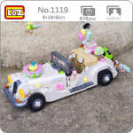 LOZ 1119 Transporto priemonės modelis Meilės vestuvinis automobilis Gėlė Deimantinis katinas Gyvūnas Balionas 3D Mini kaladėlės Plytos Konstruktorius Žaislas be dėžutės