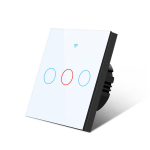 ES standartinis Tuya Smart Life WIFI sieninis jungiklis 1/2/3 Gang 1 Way 220V Stiklinis jutiklinis jungiklis Balso valdymo i&scaron;manusis jungiklis veikia su Alexa Google Home 3 Gang balta