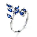 SODROV Jewelry mėlyni cirkonio medžio lapų žiedai moterims vestuvinis sužadėtuvių žiedas 6