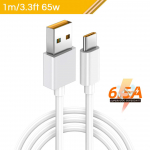 Fonken Oppo Type C kabelis USB kabelis 65w Super Fast Charge Super Vooc įkrovimo laidas 1M balta