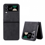 Reljefinis geometrinis itin plonas telefono dėklas, skirtas Samsung Galaxy Z Fold 3 Z Fold 4 Matinis PU odinis galinis dangtelis, skirtas Galaxy Z Flip 3 Z Flip 4 Samsung Galaxy Z Flip 4 juoda