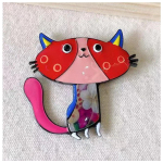 Les Tr&eacute;sors De Lily [R6125] - Broche cr&eacute;ateur 'Lilipoupettes' (chat) multicolore - 55x50 mm įvairiaspalvis