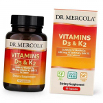 Vitaminas D3 K2, Vitaminai D3 & K2, Dr.. Mercola 30 dangtelių (36387006) 30caps