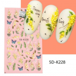 5D Reljefinis Violetinė Iriso Gėlė Nagų Lipdukas Violetinė Gėlėti Slankikliai Saulėgrąžos Nagų dailės manikiūro dekoravimui 5D-K228