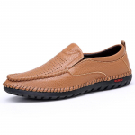 Natūralios odos vyri&scaron;ki avalynė Laisvalaikis Slip On Formal Loafers Vyri&scaron;ki mokasinai Itali&scaron;ki juodi vyri&scaron;ki plok&scaron;čiapadžiai batai 44 ruda
