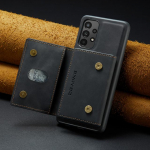 2 viename verslo odinis piniginės krep&scaron;ys dėklas Samsung Galaxy A13 4g A 13 5g A33 A23 A53 A73 A52s A52 kortelių skyrius telefono dangtelis for Galaxy A53 5G juoda