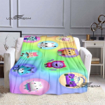 Mielas animacinis filmukas Gabby's Dollhouse Antklodė Kūrybi&scaron;ka flanelinė pūkuota vilnos antklodė Vaikams ir suaugusiems Dovana Sofa Kelionės Kempingas 100x150cm
