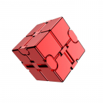AL lydinio metalo &bdquo;Fidget Infinity Cube&ldquo; įtaisai žaislai suaugusiems, &bdquo;Magic Cube&ldquo; streso nerimui mal&scaron;inti Folded-4x4x4cm raudona