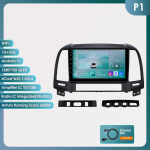 &bdquo;Hizpo 2 Din&ldquo; automobilio radijo daugialypės terpės grotuvas, skirtas &bdquo;Hyundai Santa Fe 2&ldquo;, 2006&ndash;2012 m. &bdquo;Android 12 Carplay&ldquo; ekranas 9 colių GPS Navi RDS stereo 4G DSP &bdquo;Bluetooth Autoradio&ldquo; HC1 4Core 1G 32G beige