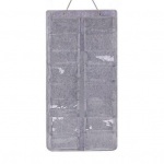 Saulės akinių laikiklis Didelė talpa, taupykite erdvę, atsparus dulkėms, 16 lizdų veltinio ki&scaron;enės Sandėliavimas Skaidrus sieninis akinių nuo saulės laikiklis, skirtas naudoti namuose &scaron;viesiai pilka spalva