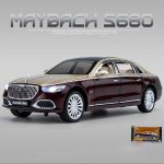 1:24 mastelio Benz S680 lydinio automobilio modelis, atitraukiamas žaislinis automobilis su garsu ir &scaron;viesa dovanų kolekcionavimui. 1/24-22.8x7.6x6.3cm