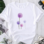 (Azijos dydis) Fashion Plant Trend Puikus stilius mielas grafinis mar&scaron;kinėliai Moteri&scaron;ki laisvalaikio T drabužiai Laisvalaikiai moteri&scaron;ki mar&scaron;kinėliai trumpomis rankovėmis S