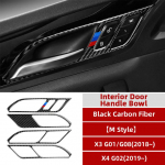 4 vnt. anglies pluo&scaron;to automobilio vidinių durų rankenų rėmo dekoratyviniai lipdukai, automobilių salono modifikavimo priedai, skirti BMW X3 G01 G08 X4 A