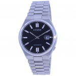 &bdquo;Citizen Black Dial&ldquo; nerūdijančio plieno automatinis vyri&scaron;kas laikrodis NJ0150-81E juoda