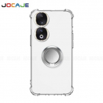 Žiedinis stovas Mink&scaron;tas permatomas dėklas, skirtas Honor 90 Pro 90 Lite 80 70 60 50 30 20 Pro Plus Skaidrus laikiklio laikiklis Oro pagalvės Apsauginis telefono galinis dangtelis Capa For Honor 80 sidabras