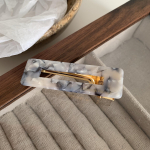 Tu&scaron;čiavidurė kvadratinė acto rūg&scaron;ties plaukų segtukas juodai baltas &scaron;a&scaron;kių lentos anties snapo segtukas mergaitei &scaron;viežių gėlių anties snapo segtukas &scaron;oniniams kirpčiukams 6.2*1.8cm