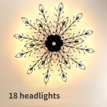 &Scaron;iuolaikiniai kri&scaron;toliniai lubų sietynai patalpų ap&scaron;vietimo sietynai Kri&scaron;toliniai blizgesiai, skirti svetainei miegamajam virtuvei LED &scaron;viestuvai 18headlights - warm light juoda