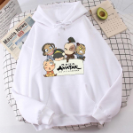 Harajuku žaidimo avataras Paskutinis oro valdovas Hoodies Unisex Juokingas Manga Kawaii Aang TophBeifong Grafinis ilgomis rankovėmis laisvalaikio džemperis 4XL white
