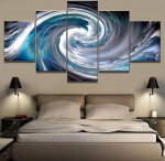 5 dalių drobės menas Fraktalinė spiralė Abstraktūs Cuadros Decoracion paveikslai ant drobės Sienų menas namų dekoravimui Sienų dekoras be rėmelio 20x35cm*2 20x45cm*2 20x55cm*1
