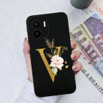 Skirta Xiaomi Redmi A1+ A2+ Plus 10C 12C 11A 9A 8A Pro dėklo galinis dangtelis Matinis smūgiams atsparus mink&scaron;tas silikoninis kvadratinis Telefono krep&scaron;iai Gėlių raidės, skirtos Redmi buferiui Redmi 8A Pro