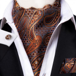 100 spalvų Vyri&scaron;kas &scaron;ilkas Ascot Cravat Vintage Tie Paisley skara Hanky ​​rankogalių sąsagų rinkinys AS-1037