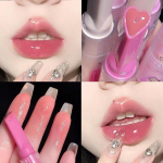 Jelly Lipstick Pen Love Heart Lūpų dažai Veidrodis Water Gloss Lūpų Glazūra Drėkinamas Sexy Lip Plumper Vandeniui atsparus lūpų makiažas