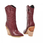 &bdquo;Snake Print&ldquo; &bdquo;Western Cowgirl&ldquo; batai balti juodi geltoni dirbtinės odos kauboji&scaron;ki auliniai batai moterims &bdquo;Wedge&ldquo; auk&scaron;takulniai batai, stambūs 41