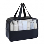 Didelės talpos kosmetikos mai&scaron;elis, atsparus vandeniui skaidrus PVC ne&scaron;iojama rankena, užtrauktukas, atsparus dulkėms, daugiafunkcis kelioninis tualeto reikmenų makiažo mai&scaron;elis Organizatoriaus dėklas S balta