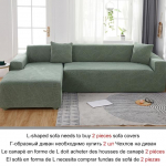 Elastingas tamprus sofos užvalkalas 1/2/3/4 sėdimos sofos sofos užvalkalai universalioms sofoms Svetainės segmentinis L formos užvalkalas Part B-B 145-185cm žalsvai mėlyna