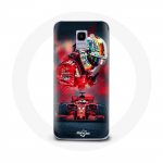 Coque pour Samsung Galaxy A8 2018 Formule 1 Sebastian Vettel Pilote F1 Rouge
