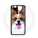 Coque pour Iphone 6 Plus &Eacute;pagneul Nain Continental Chien blanc