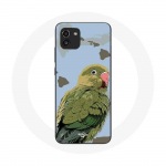 Coque Samsung Galaxy A03 Perruches Oiseaux vert