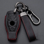 Natūralios odos automobilio rakto dėklas Mercedes Benz E C G M R S klasei W204 W212 W176 GLC CLA GLA AMG dangtelis pakabukas automobilio aksesuarai