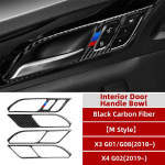 4 vnt. Anglies pluo&scaron;to automobilio vidinių durų rankenėlių rėmelio dekoratyvinės lipdukai Auto interjero modifikuoti priedai BMW X3 G01 G08 X4 G02 M Style