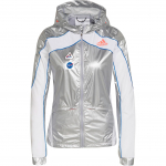Adidas Space striukė bėgimui su gobtuvu moteri&scaron;kas vir&scaron;utinis drabužis Tamsiai sidabrinė metalinė GN4269 M